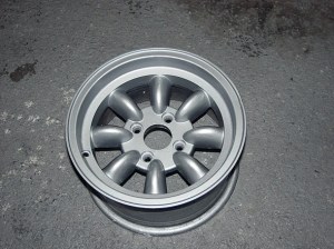 A finished alloy wheel after refurbshment.