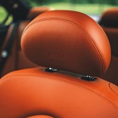 Orange leather headrests