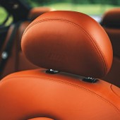 Orange leather headrests