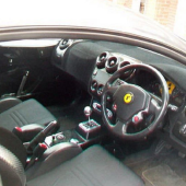 This fake Ferrari F430 actually has a fairly convincing cabin.