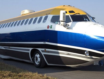 A unusual stretched limo made from an old airplane