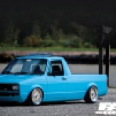 Front 3/4 of modified vw caddy