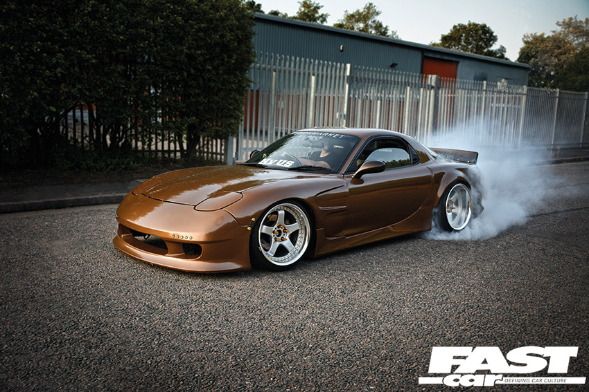 Tuned Mazda RX-7 FD doing a burnout