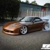 Tuned Mazda RX-7 FD doing a burnout