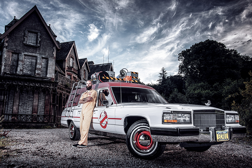 Ghostbusters replica car front 3/4