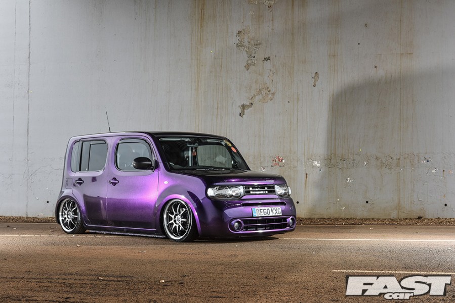 The front end of a Modified Nissan Cube Z12