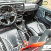 Interior shot of modified VW Mk2 Golf