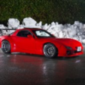 Front 3/4 shot of F20C powered Mazda RX-7