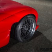 Front wheels and over-fender on F20C powered Mazda RX-7