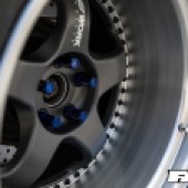twin turbo nissan wheels close-up