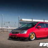 modified Honda Civic EP3 Type R red air ride