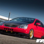 modified Honda Civic EP3 Type R red air ride