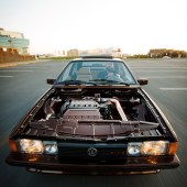VR6 engine exposed on modified vw scirocco mk2