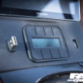 A close up of the digital screen inside a Lexus Soarer Z30