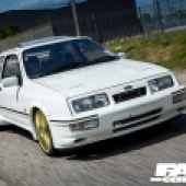 Ford Sierra RS Cosworth white tuned modified