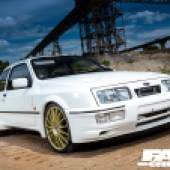 Ford Sierra RS Cosworth white tuned