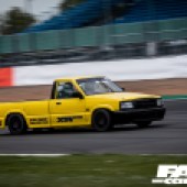 Datsun truck on track at TRAX silverstone for 2022