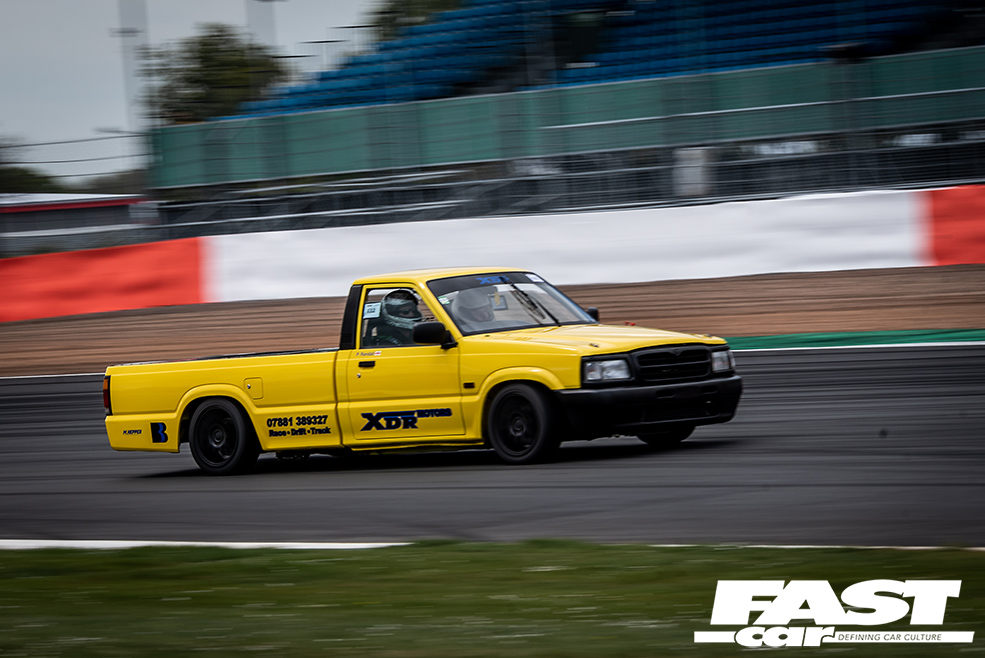 Datsun truck on track at TRAX silverstone for 2022