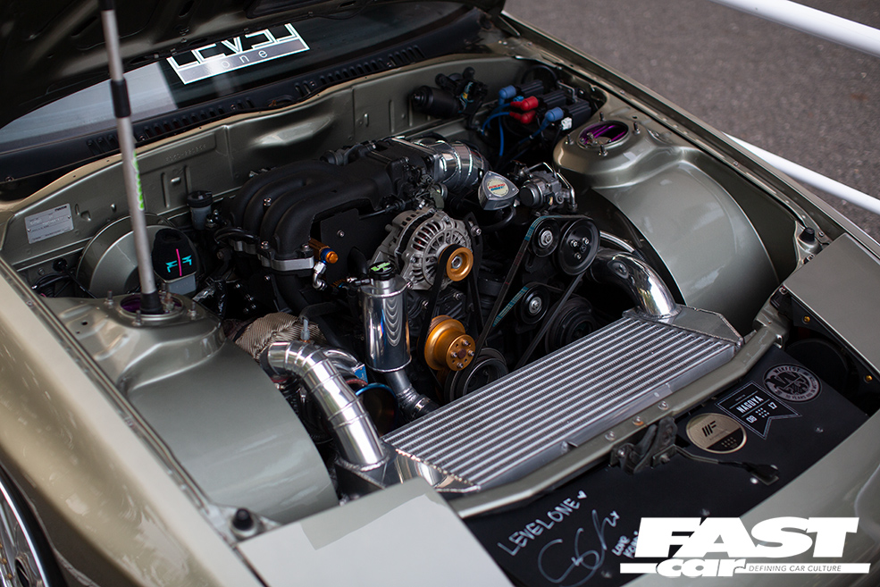 Rotary engine inside of Mazda RX-7 FC