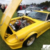 Yellow car with a backwards bonnet at the Forge Action Day 2019