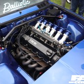 Close up of a bright blue BMW engine at the Forge Action Day 2019