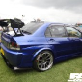 Blue car with a black spoiler at the Forge Action Day 2019