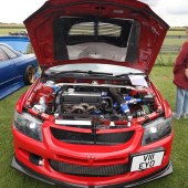 Under the bonnet of a red car at the Forge Action Day 2019