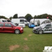 Red Renault facing a silver and black Renault at the Forge Action Day 2019