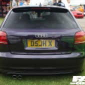 Close rear shot of a purple Audi at the Forge Action Day 2019