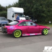 Bright pink car with bright green alloys at the Forge Action Day 2019
