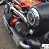 Close up of carbon fiber Honda engine at the Forge Action Day 2019