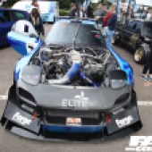 Bonet shot of Mazda RX7 with right door open at the Forge Action Day 2019