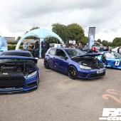 Three blue cars in a row at the Forge Action Day 2019