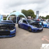 Three blue cars in a row at the Forge Action Day 2019