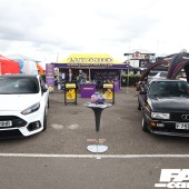Powerflex stall behind a white Ford Focus and a black Audi Quattro at the Forge Action Day 2019