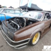 Brown 1992 VW with gold alloys at the Forge Action Day 2019