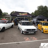 White VW Golf in front of Meguiars stall at the Forge Action Day 2019