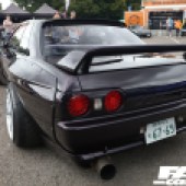 Rear left shot of a Nissan Skyline at the Forge Action Day 2019