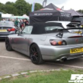 Left rear shot of a grey convertible Honda S2000 at the Forge Action Day 2019