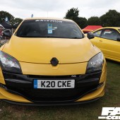 A yellow and black Renault Megane RS at the Forge Action Day 2019