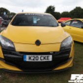 A yellow and black Renault Megane RS at the Forge Action Day 2019