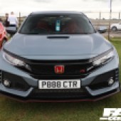Frontal shot of a grey Honda Civic Type R at the Forge Action Day 2019