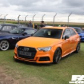 Bright orange Audi RS3 Sportsback at the Forge Action Day 2019