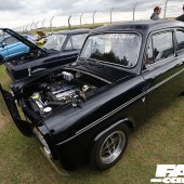 Black Ford Popular with a backwards bonnet at the Forge Action Day 2019