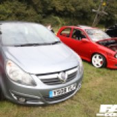 A grey Vauxhall Corsa next to a red Opel Corsa at the Forge Action Day 2019