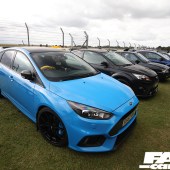 Bright blue Ford Focus RS at the Forge Action Day 2019