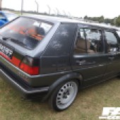 A dark grey VW Golf MK2 at the Forge Action Day 2019