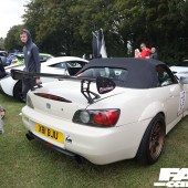 A white Honda S2000 with a black spoiler at the Forge Action Day 2019