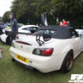 A white Honda S2000 with a black spoiler at the Forge Action Day 2019
