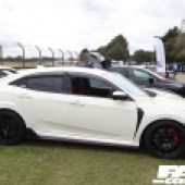 A white Honda Civic Type R at the Forge Action Day 2019